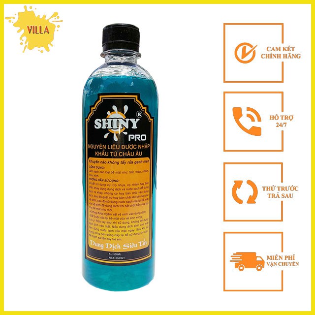 Dung Dịch Nước Tẩy Rửa Lốc Xe Máy Shiny Pro 500ml, Tẩy mọi vết Rỉ Sét