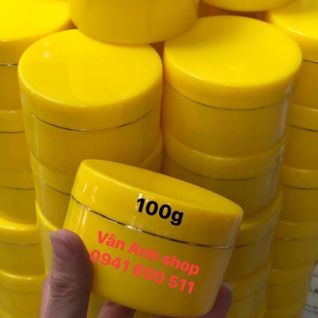 Hủ đựng kem 100g màu vàng[Siêu bóng siêu rẻ đẹp] Free ship HCM