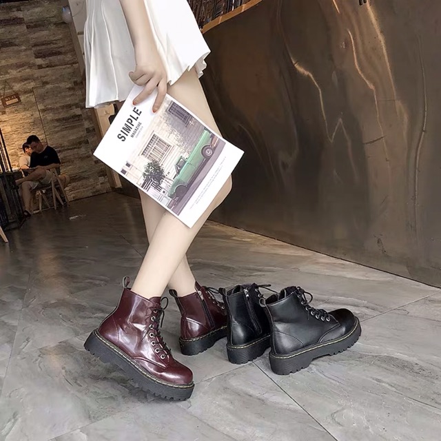 [ORDER TAOBAO] (SẲN) Giày boots khoá kéo cổ cao ulzzang kèm ảnh thật hình cuối có sẳn | BigBuy360 - bigbuy360.vn