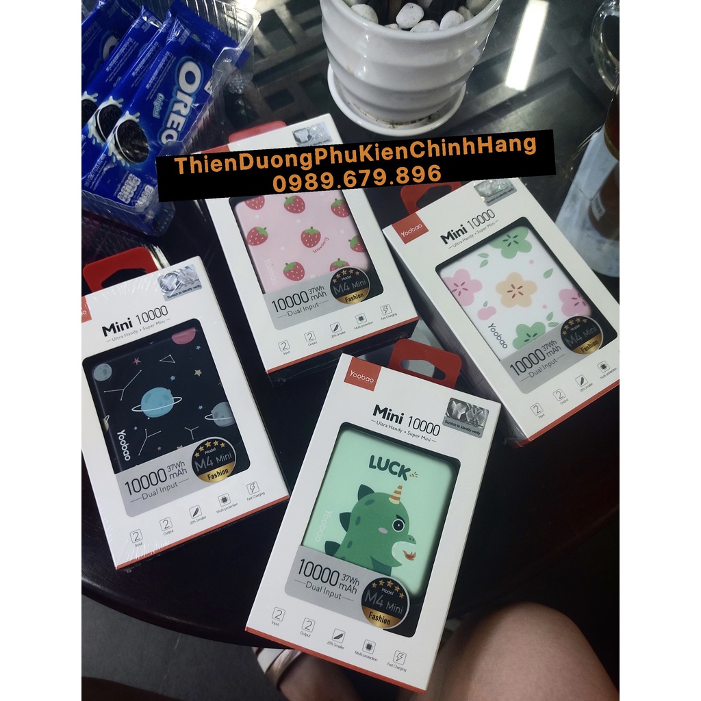 Pin sạc dự phòng Yoobao M4 mini 10000mAh Pin Li-Polymer 2 đầu vào 2 đầu ra cho điện thoại, Máy tính bảng