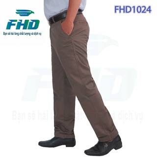  Quần dài kaki sọc kẻ trung niên nam với chất vải dày đường may tỉ mỉ ống quần rộng rãi form suông FHDQ001_S 