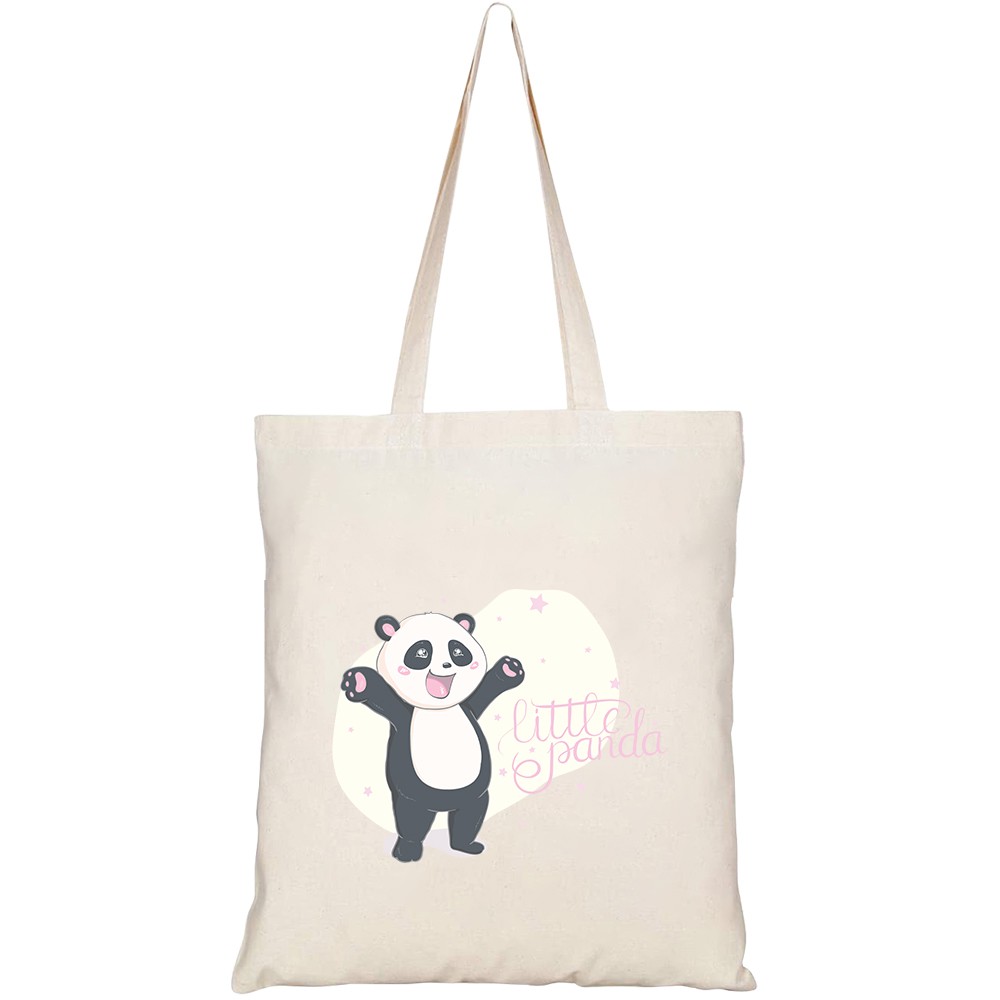 Túi vải tote canvas HTFashion in hình cute panda HT199