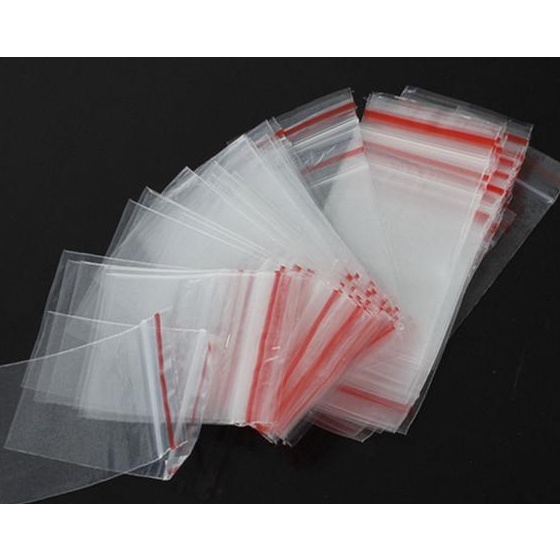 100gr Túi zipper chỉ đỏ loại dày,chắc chắn nhiều Size - Bấm chọn size