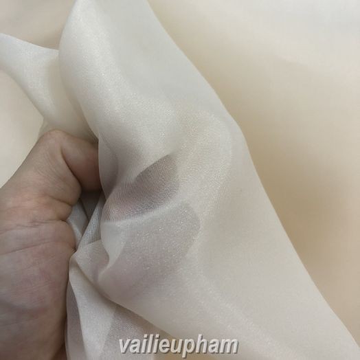 Vải Voan Kính Màu Kem Loại Đẹp Làm Hoa, May váy công chúa Khổ 1.5m