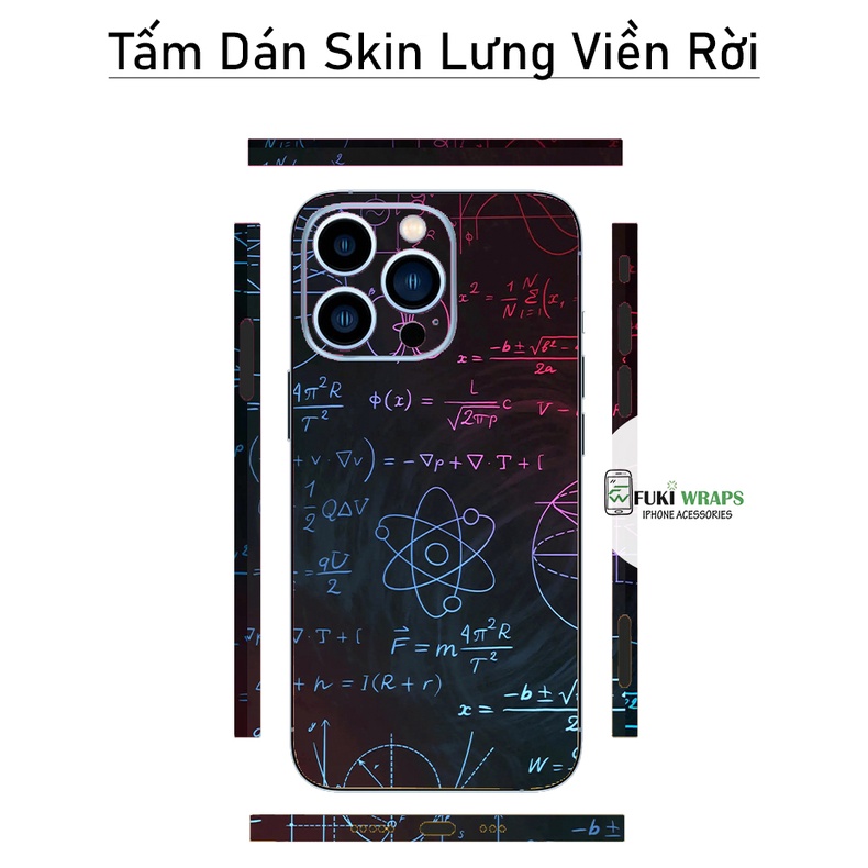 Tấm dán Skin Mặt Sau Toán Học FULL VIỀN Dành Cho 13prm , 12prm , 11prm , x, xsm , ip11 , ip12 , ip13 - FukiShop