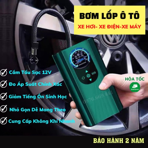 Bơm Lốp Ô Tô Dự Phòng Bơm Xe Ô Tô Mini Dùng Cho Xe Từ 4 Đến 7 Chỗ Tiện Lợi Mang Theo Mọi Nơi Đèn Rọi Ray ASAKI