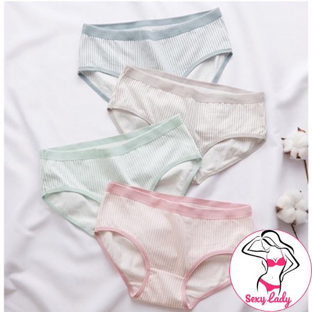 Quần lót cottton kẻ sọc102 &lt; CÓ SIZE&gt;