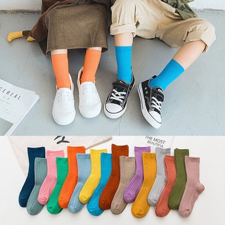 Set 4 đôi Tất cao cổ cho bé trai và bé gái từ 1 đến 12 tuổi, vớ trẻ em cổ cao organic len tăm nhiều màu