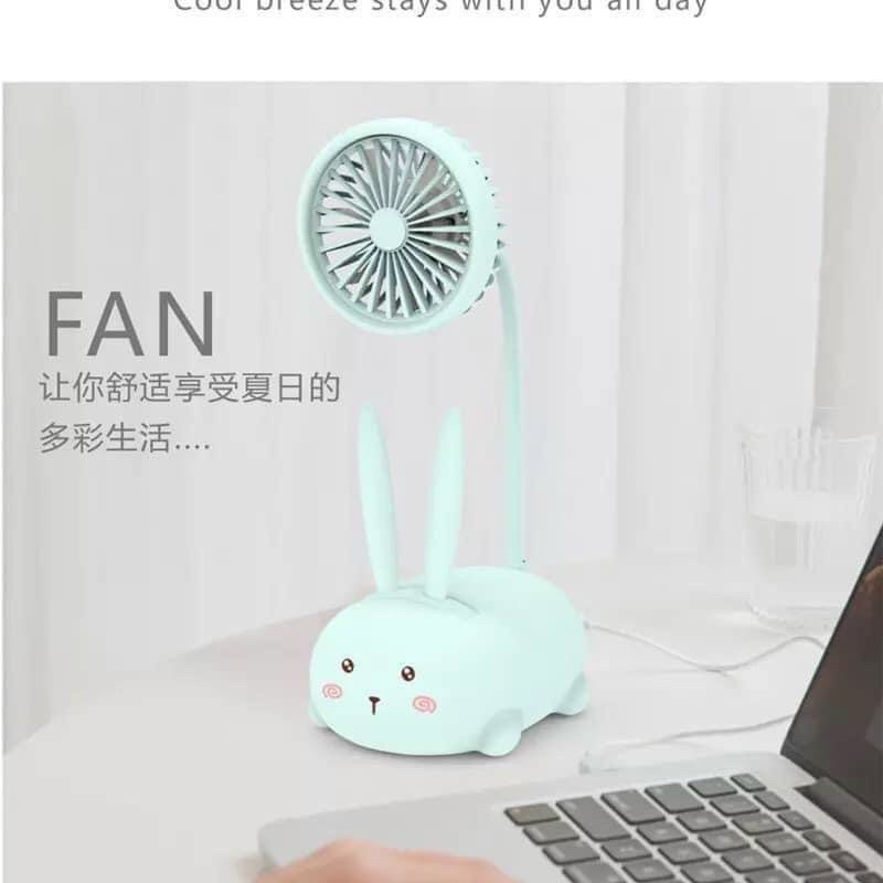 🔥Quạt để bàn Tai Thỏ cute yw909 kèm dây đeo ĐI HỌC/ĐI LÀM/DU LỊCH - Hàng Cao Cấp - SIÊU MÁT - 3 Tốc Độ