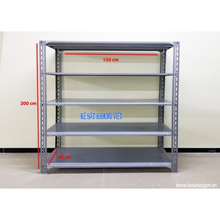 (1.5m x 0.4 x 2m) Kệ sắt v lỗ 5 tầng đa năng(Dài 1.5m x Rộng 0.4m x Cao 2m x 5 Mâm)
