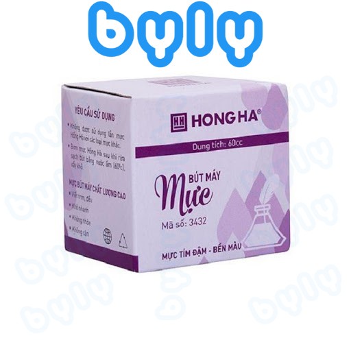 Combo 2 lọ mực bút máy chất lượng cao bền màu Hồng Hà màu tím, xanh, đen, đỏ