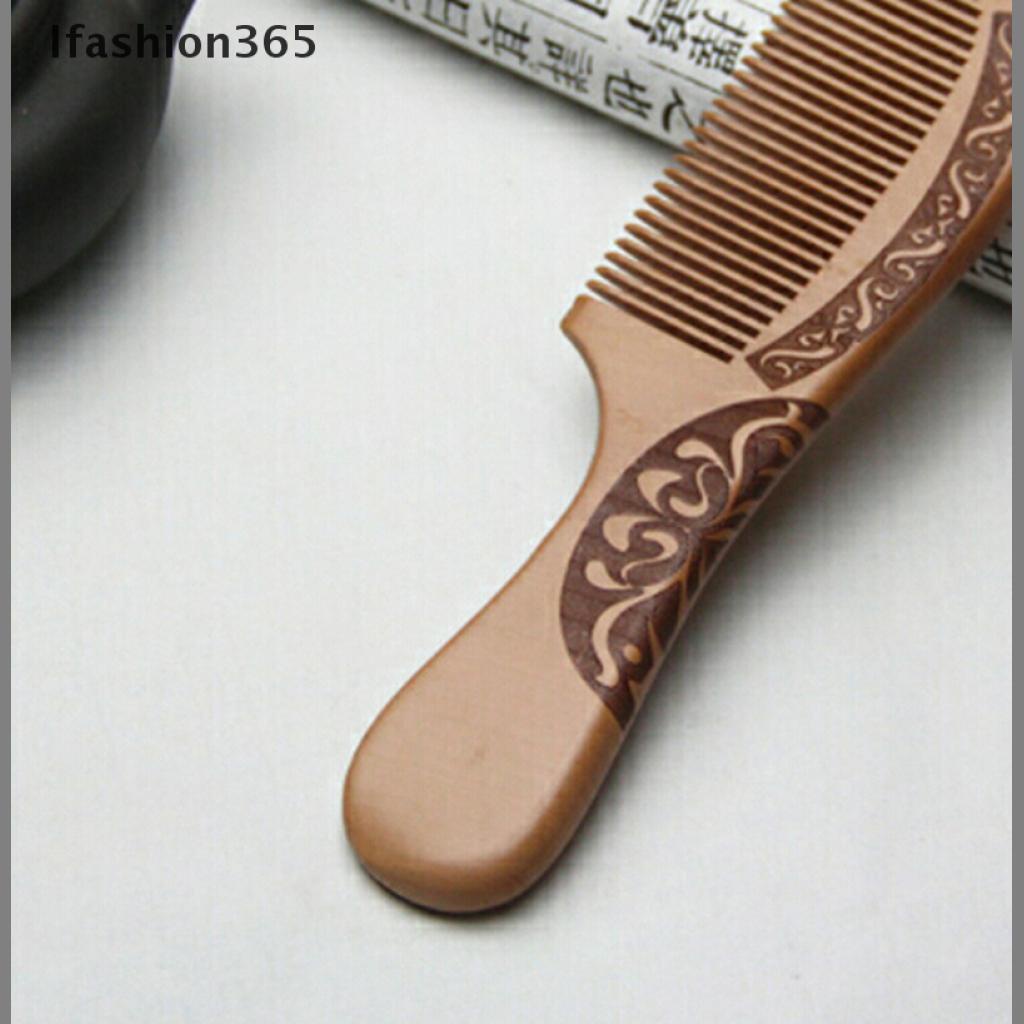 [Hàng mới về] Lược chải tóc gỗ đào tự nhiên răng thưa chống tĩnh điện mát xa da đầu
