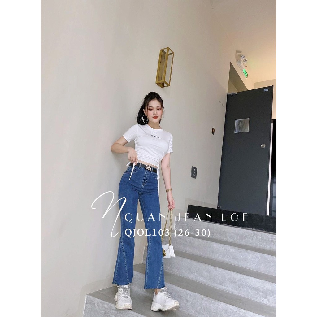 HÀNG CAO CẤP⚡ QUẦN JEAN DÀI ỐNG LOE ⚡ẢNH THẬT⚡ QUẦN JEAN LOE - QUẦN BÒ ỐNG LOE LƯNG CAO QJOL103 ⚡