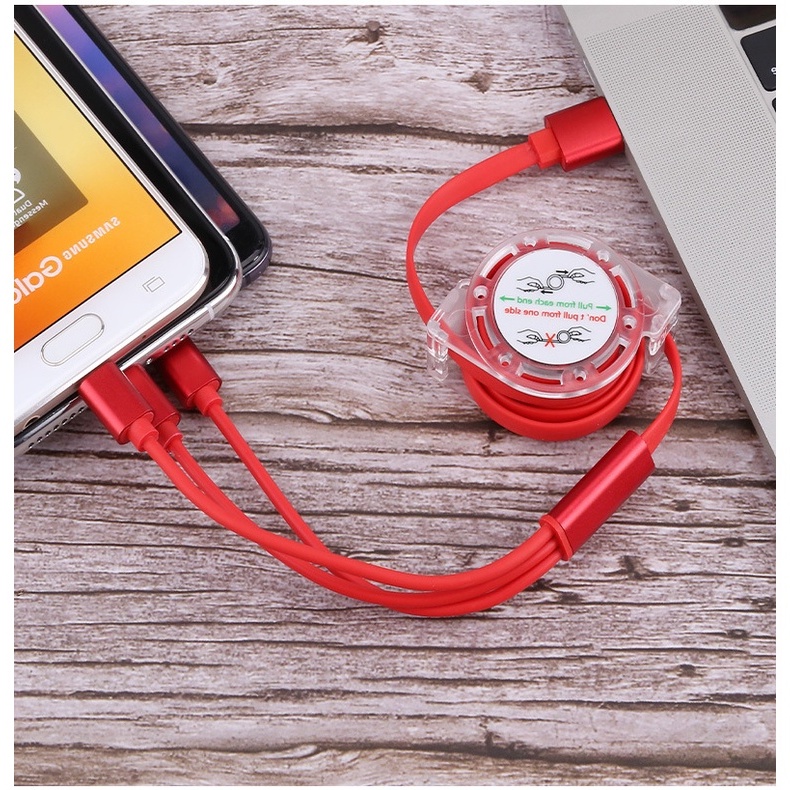 Cáp Sạc Nhanh 3 Đầu