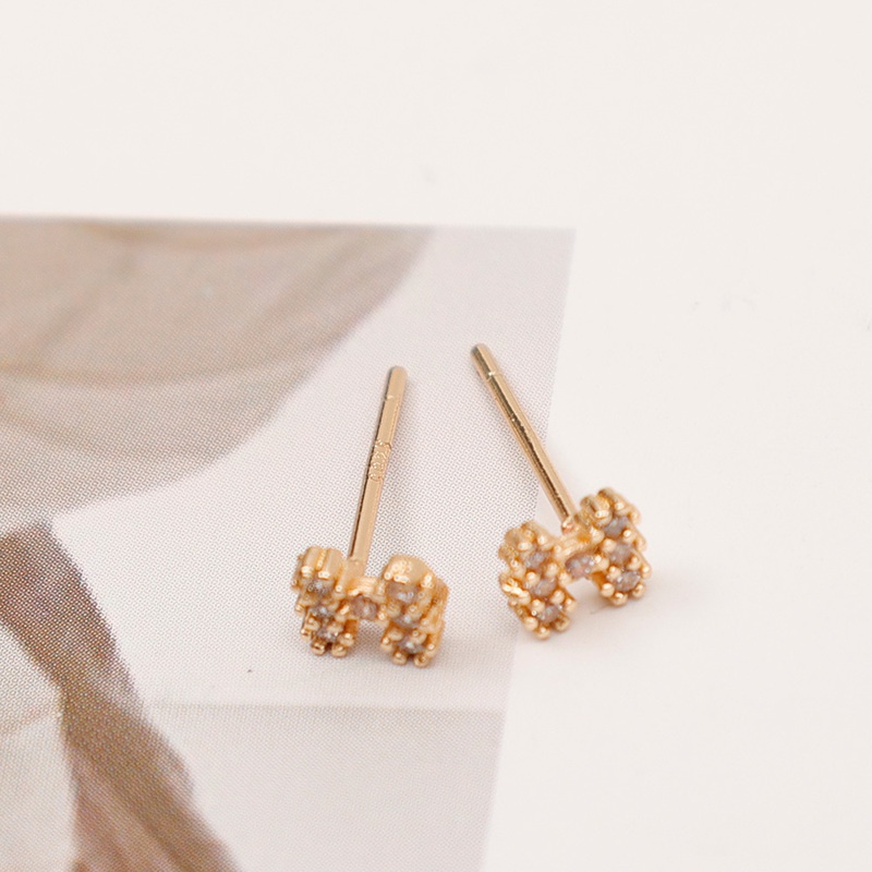 Khuyên tai chữ H đính đá pha lê sang trọng cho nữ