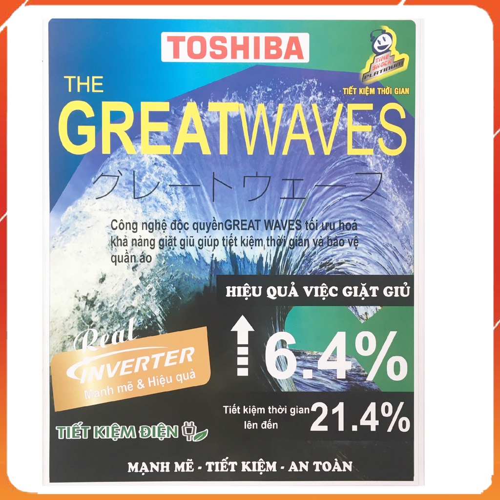 Miếng dán máy giặt Toshiba [TẶNG KEO 2 MẶT] Tem dán máy giặt Toshiba