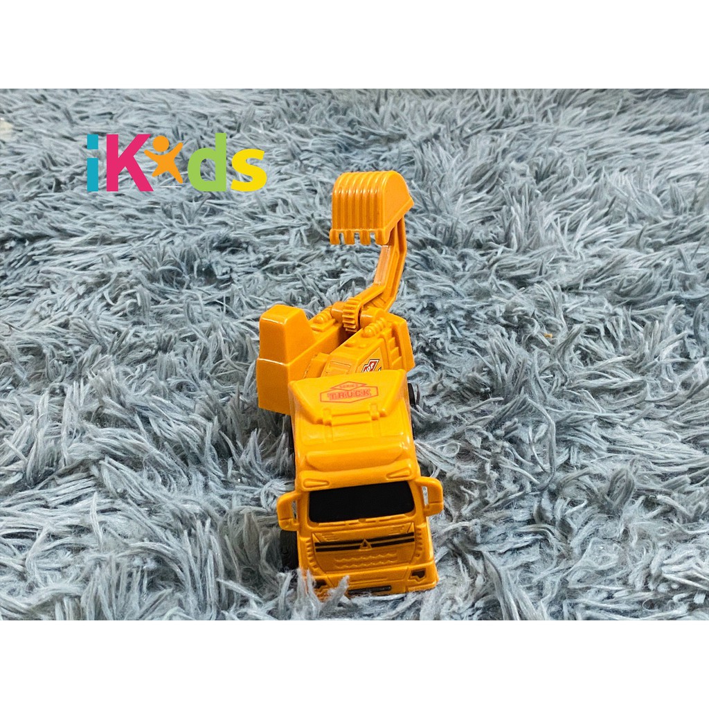 Bộ đồ chơi 4 xe công trình iKids Vietnam, máy xúc, xe tải, cần cẩu, xe trộn bê tông