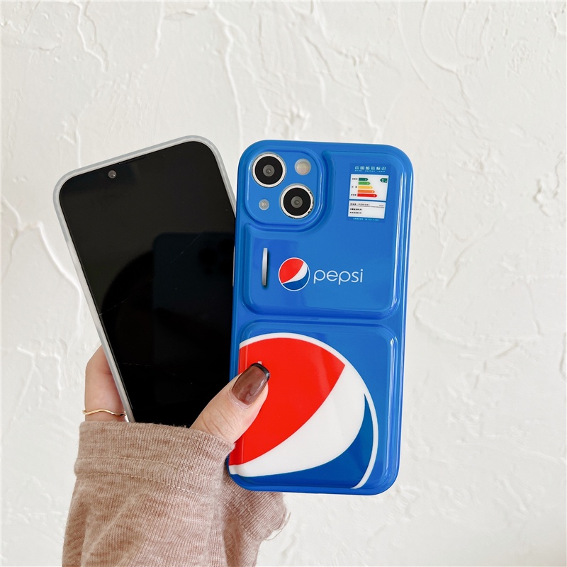 Ốp Điện Thoại Mềm Chống Va Đập In Hình Nhãn Dán Pepsi Đơn Giản Sáng Tạo Cho IPhone13promax 13 12Pro MAX 12 11Promax XS MAX XR