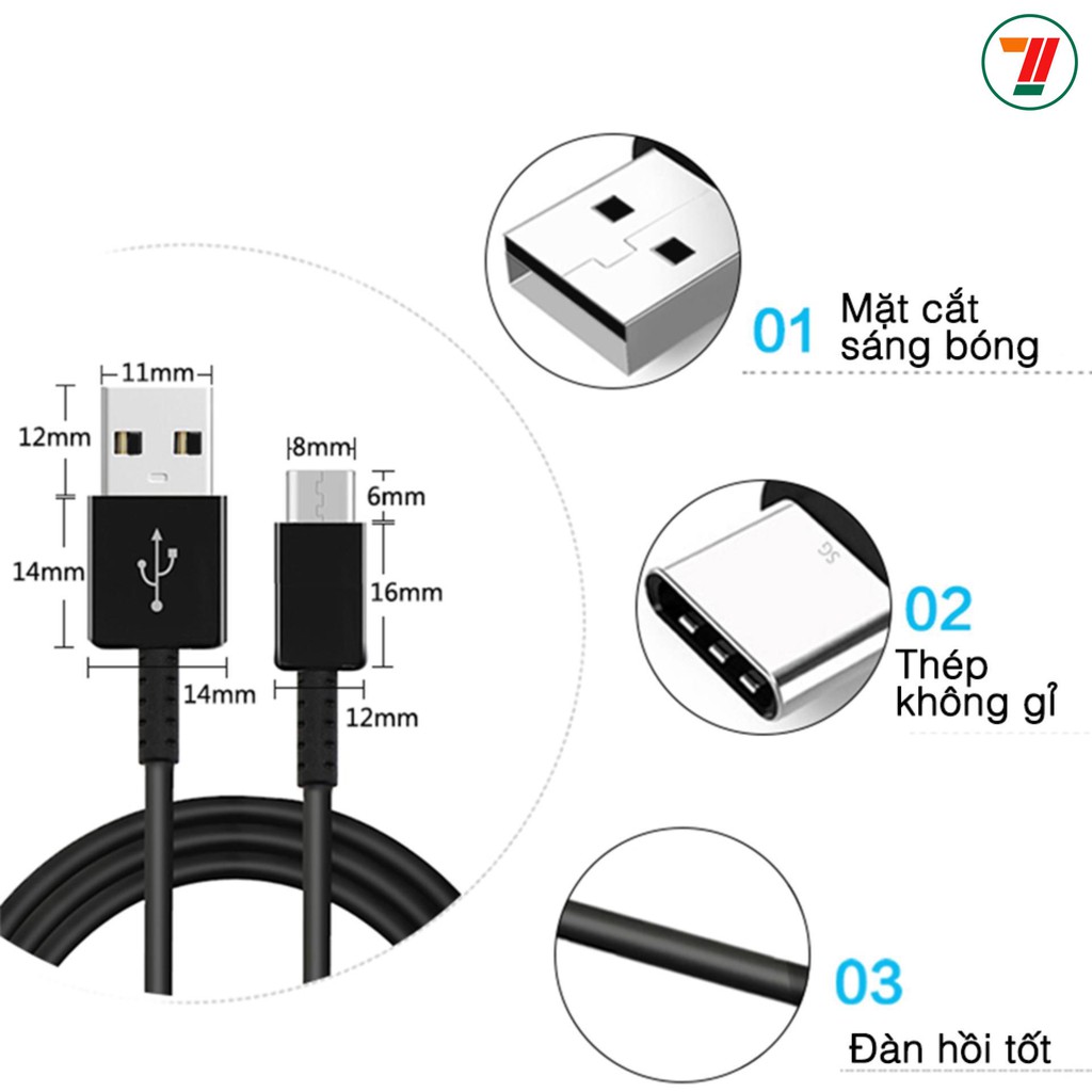 [Dài 1.5m]Dây sạc USB Type C hỗ trợ sạc nhanh Qualcomm Quick Charge cho các máy Type-C