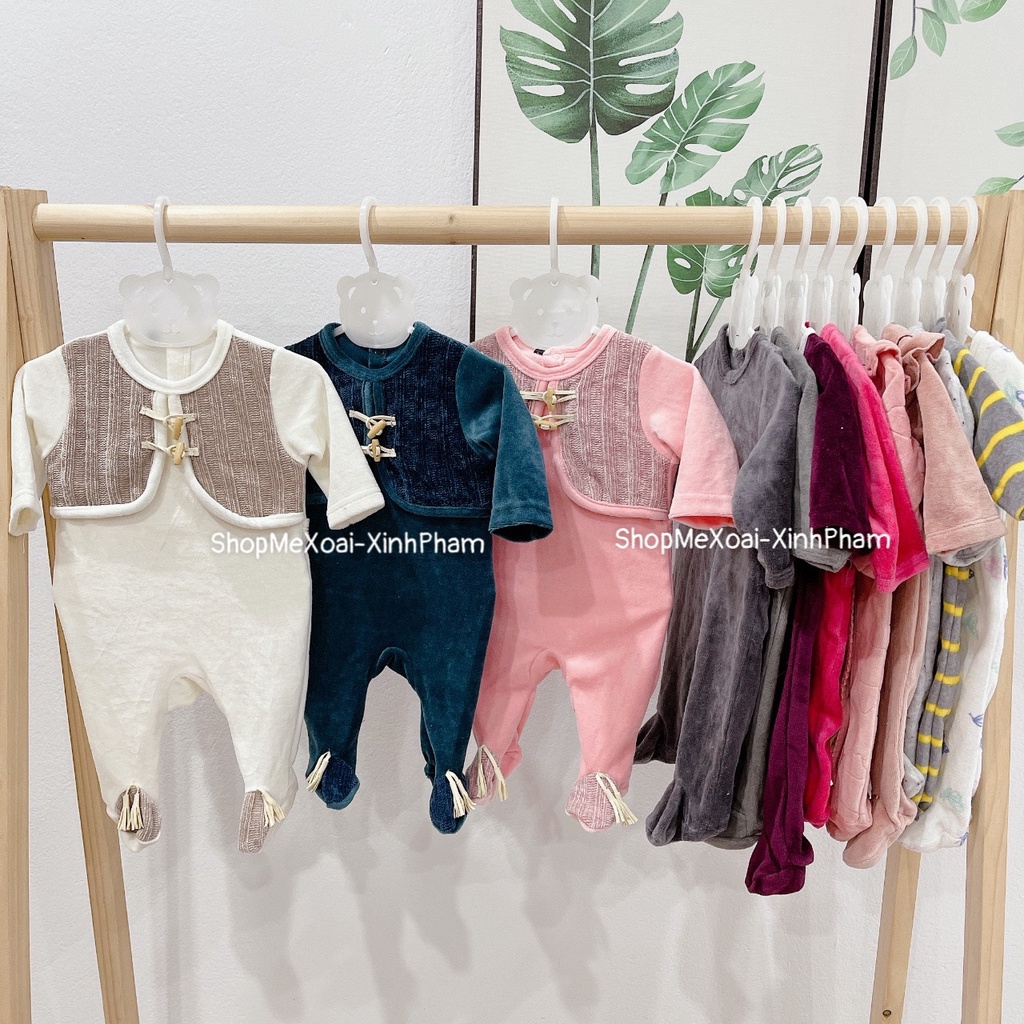 [Size Newborn 2-4kg] BỘ BODY NỈ CHO BÉ SƠ SINH HÀNG XUẤT DƯ SIZE SƠ SINH