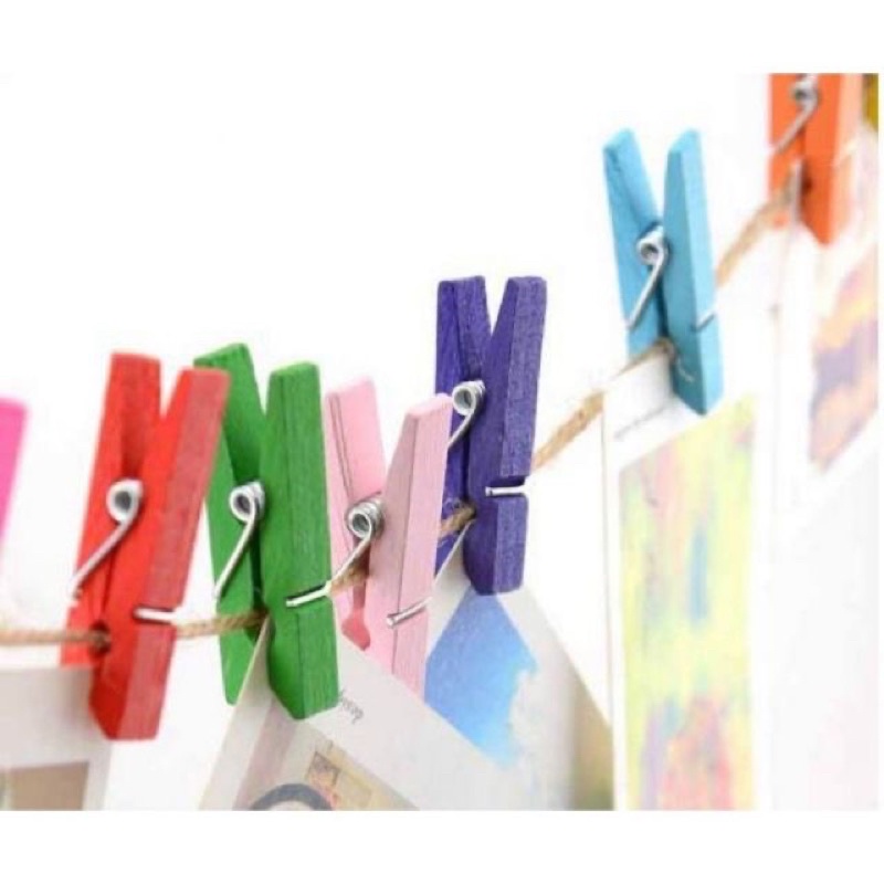 50 kẹp gỗ treo ảnh,trang trí loại dài 3,5cm