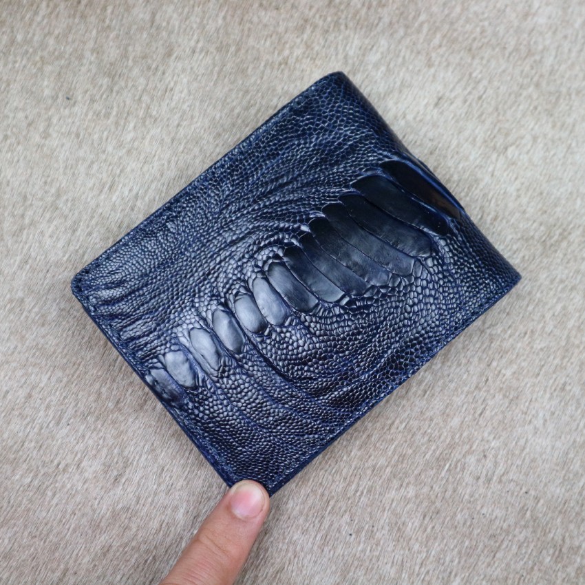 Ví da chân đà điểu Fadoda 2 mặt màu xanh lavi độc đáo khẳng định đẳng cấp - OW04C-06