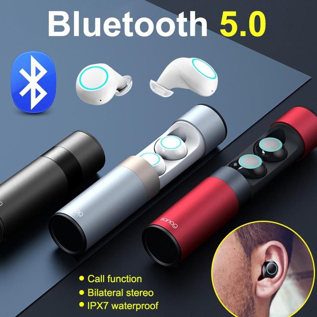 Tai Nghe Bluetooth Không Dây True Wireless Sanag J1 Chống nước IPX7- Cảm ứng chạm cao cấp Kèm hộp sạc -dc3710