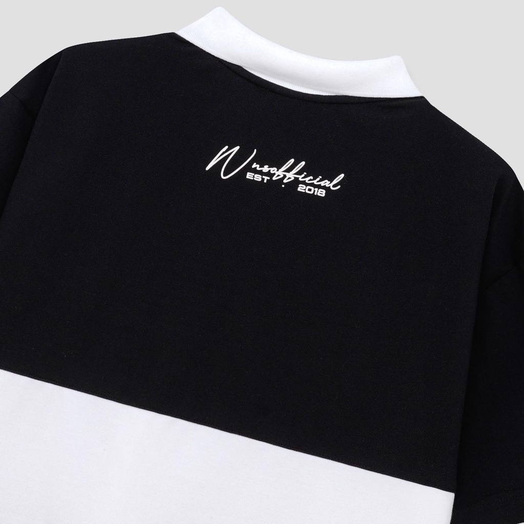 Áo Polo Nam đơn giản WZS màu đen phối trắng basic