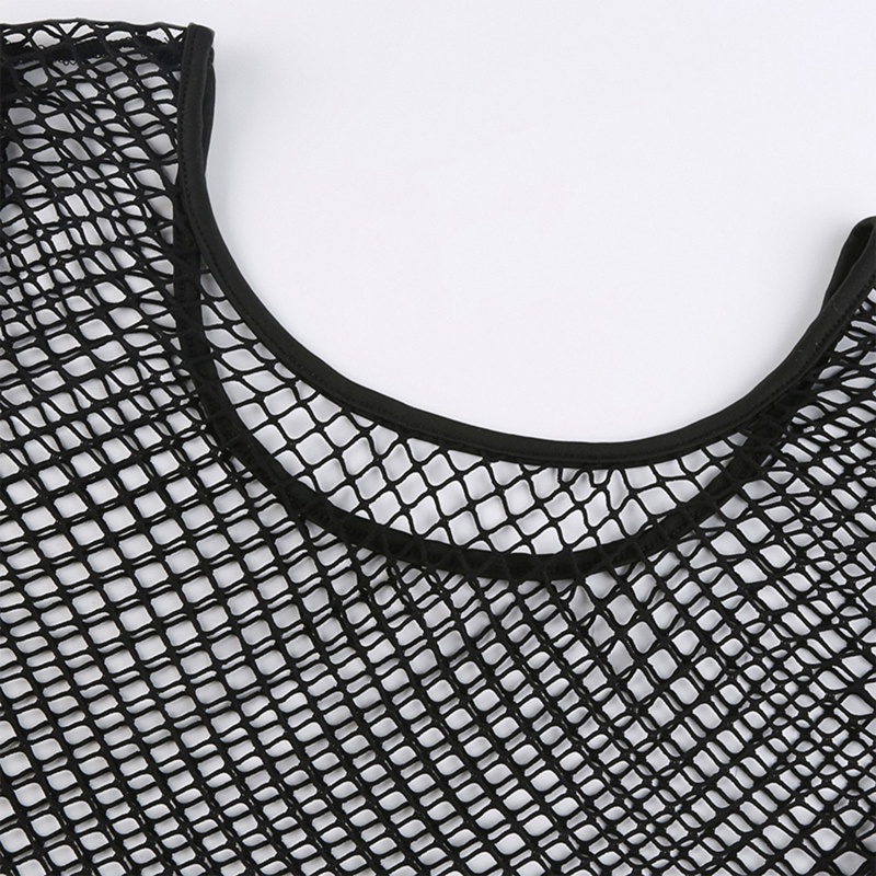 Áo Croptop Lưới Tay Dài Trễ Vai Xuyên Thấu Gợi Cảm Cho Nữ