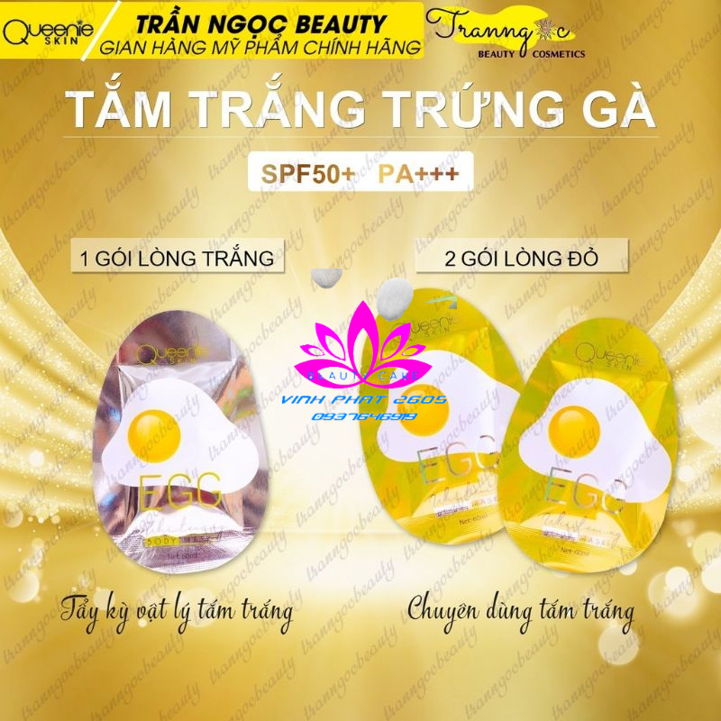 Tắm Trắng Body Trứng Vàng Queenie Skin Chính Hãng- Mua 1 Được 3