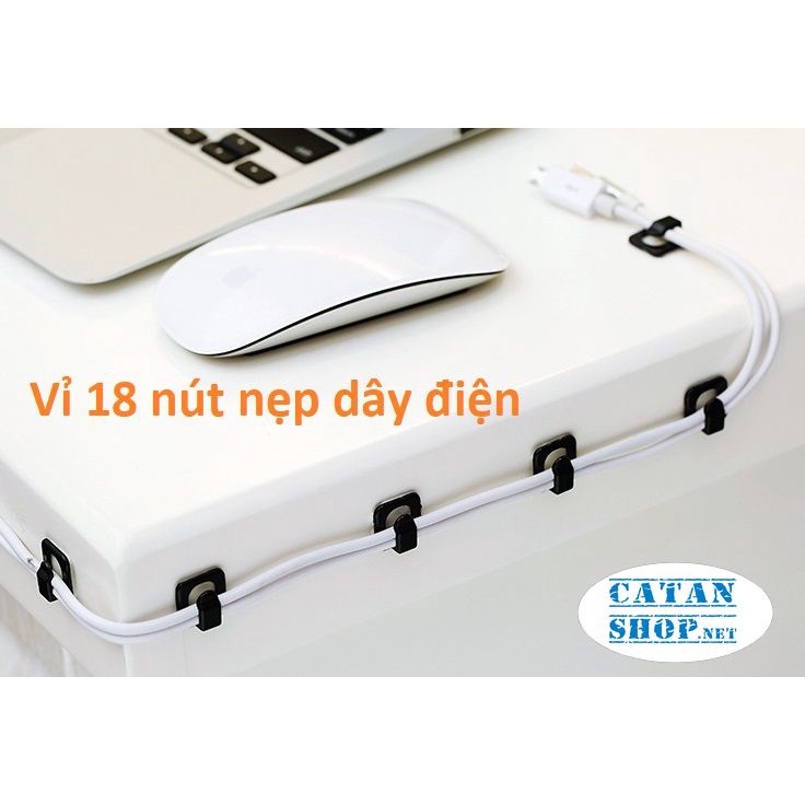 Nẹp Dây Điện KEO 3M VỈ 18 Kẹp Dây Cáp Điện Đi Dây Điện Dán Tường Chống Rối GD582-Vi18NDD