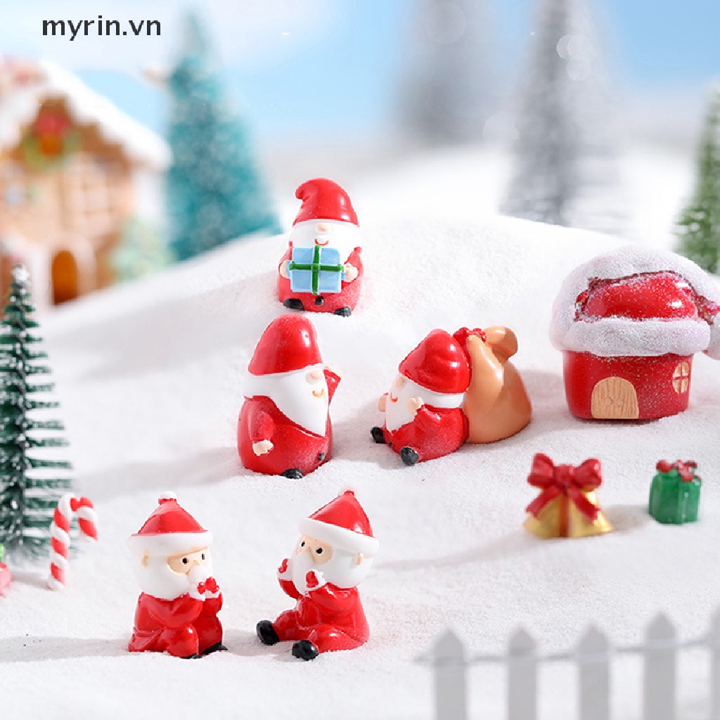 1 Đồ trang trí Ông Già Noel / Người Tuyết Mini Bằng Nhựa Resin Trang Trí Tiểu Cảnh