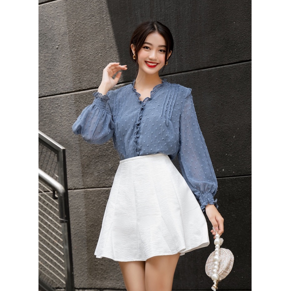 OLV - Áo Navy Dot Detail Top