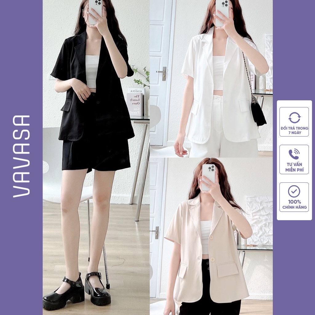 Áo blazer nữ tay ngắn 1 lớp kiểu bigsize hàn quốc VAVASA AB03 | WebRaoVat - webraovat.net.vn