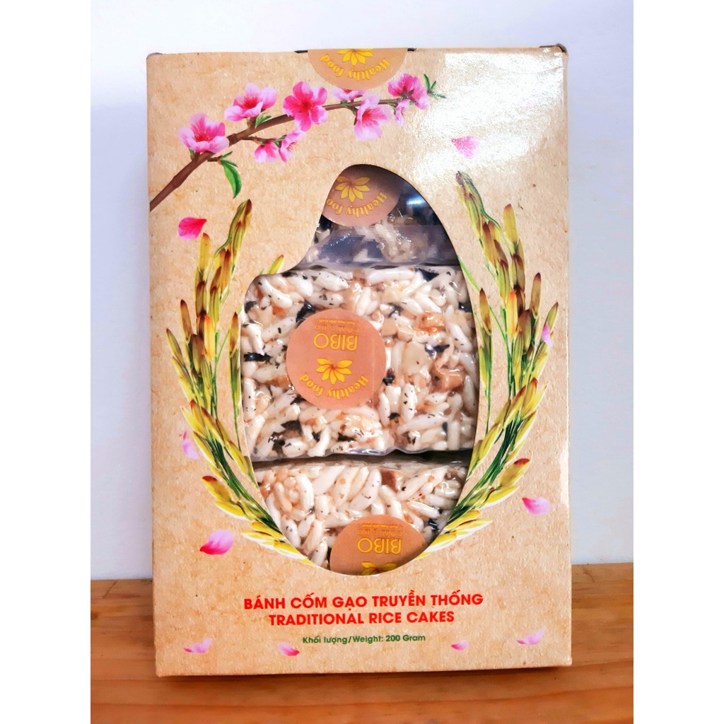 Cốm Gạo tuổi thơ vị truyền thống BiBo - Sản phẩm thuần chay, cung cấp năng lượng bền bỉ cho ngày dài năng động - Hộp 200