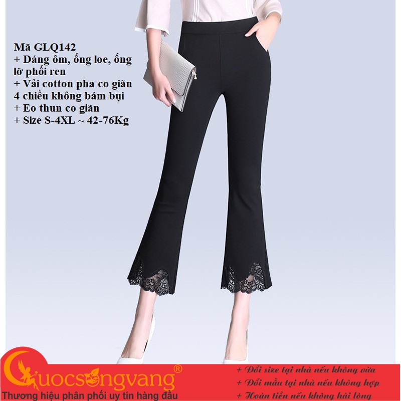 Quần nữ công sở ống loe quần công sở nữ ống lỡ phối ren GLQ142 Cuocsongvang