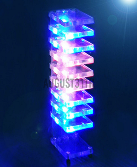 5V USB Sound Control Electronic Crystal Column Making Light Of Cubic Led Diy Producing Sound Music Spectrum Parts Kit