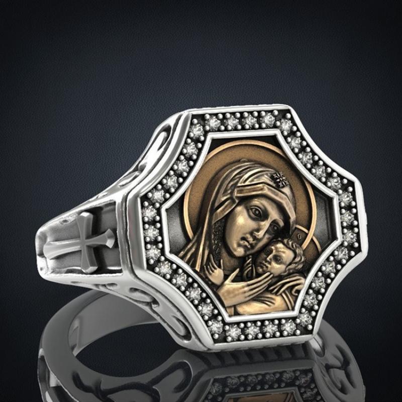 Nhẫn Bùa Hộ Mệnh Chữ Thập zircon Công Giáo Cho Nam Và Nữ Dự Tiệc