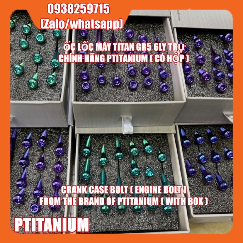 Ốc titan gr5 lốc máy trụ cho wave dream winner x sonic satria raider exciter