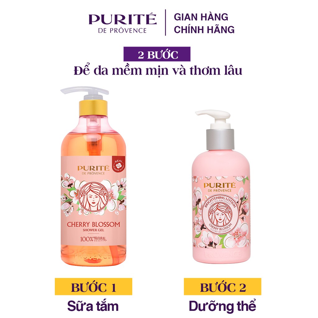 Combo 2 Sữa Tắm Thiên Nhiên Hoa Anh Đào Purité 850ml + 250ml | BigBuy360 - bigbuy360.vn