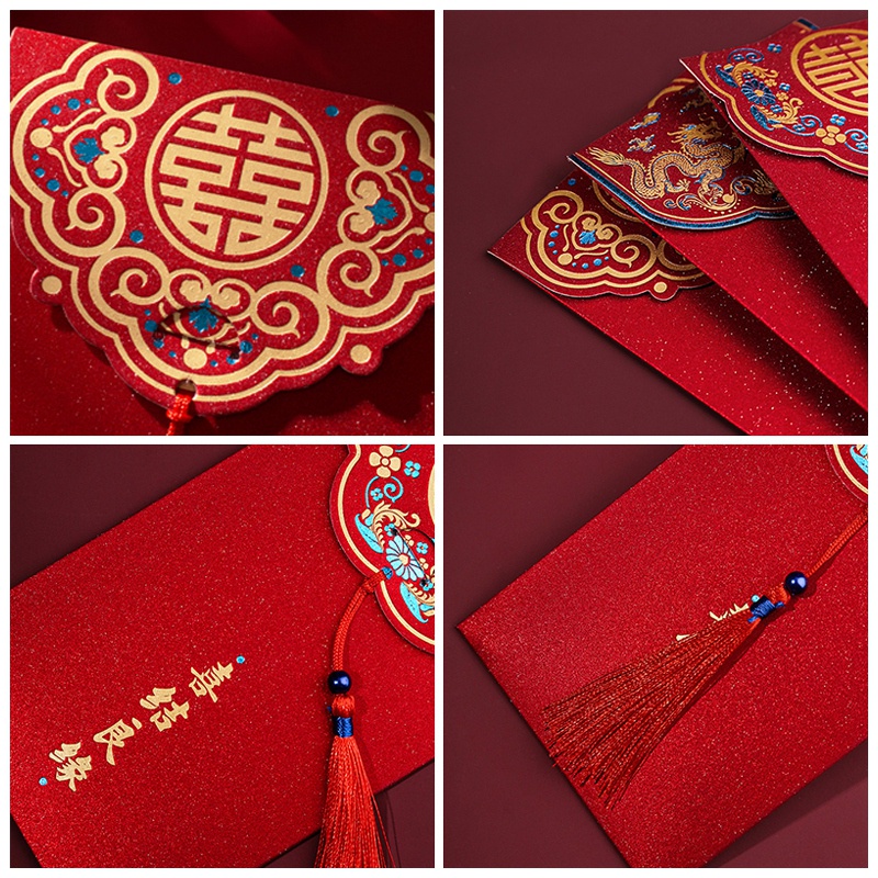 1 Thiệp Mời Đám Cưới Màu Đỏ Phong Cách Trung Hoa