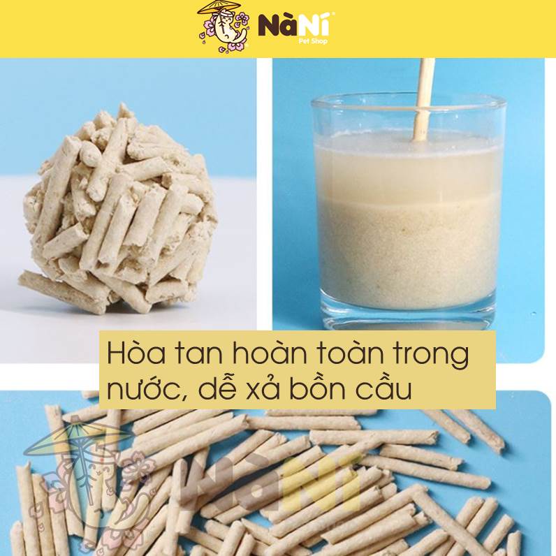 [Hương Đào Mới] Cát đậu nành cho mèo - 6 lít cao cấp siêu khử mùi - Tiết kiệm hơn Cature Tofu - Nanipetshop