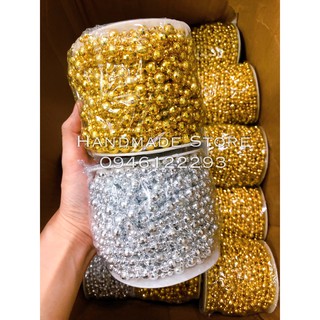 Dây hạt ngọc mạ vàng - bạc 3-8mm