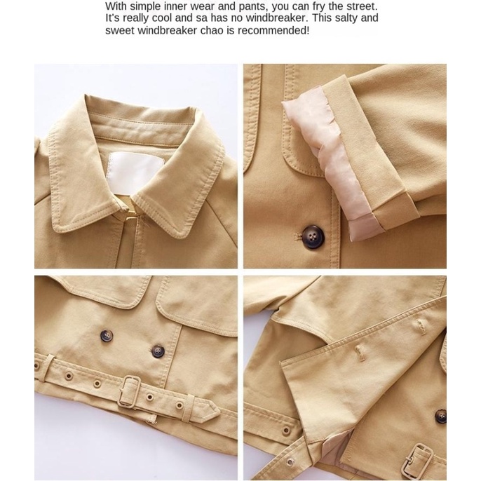 Áo khoác gió phong cách Anh Quốc thời trang xuân thu xinh xắn dành cho bé gái