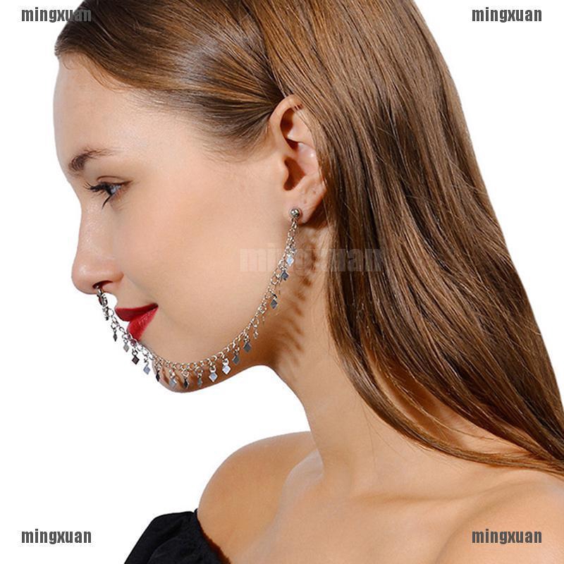 Bông tai thời trang thiết kế tua dài kéo khóa mũi phong cách làm từ hợp kim dành cho nữ
