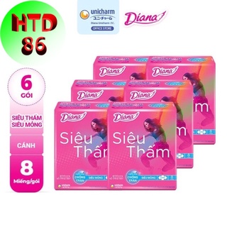 Lốc 6 gói băng vệ sinh diana siêu thấm siêu mỏng cánh