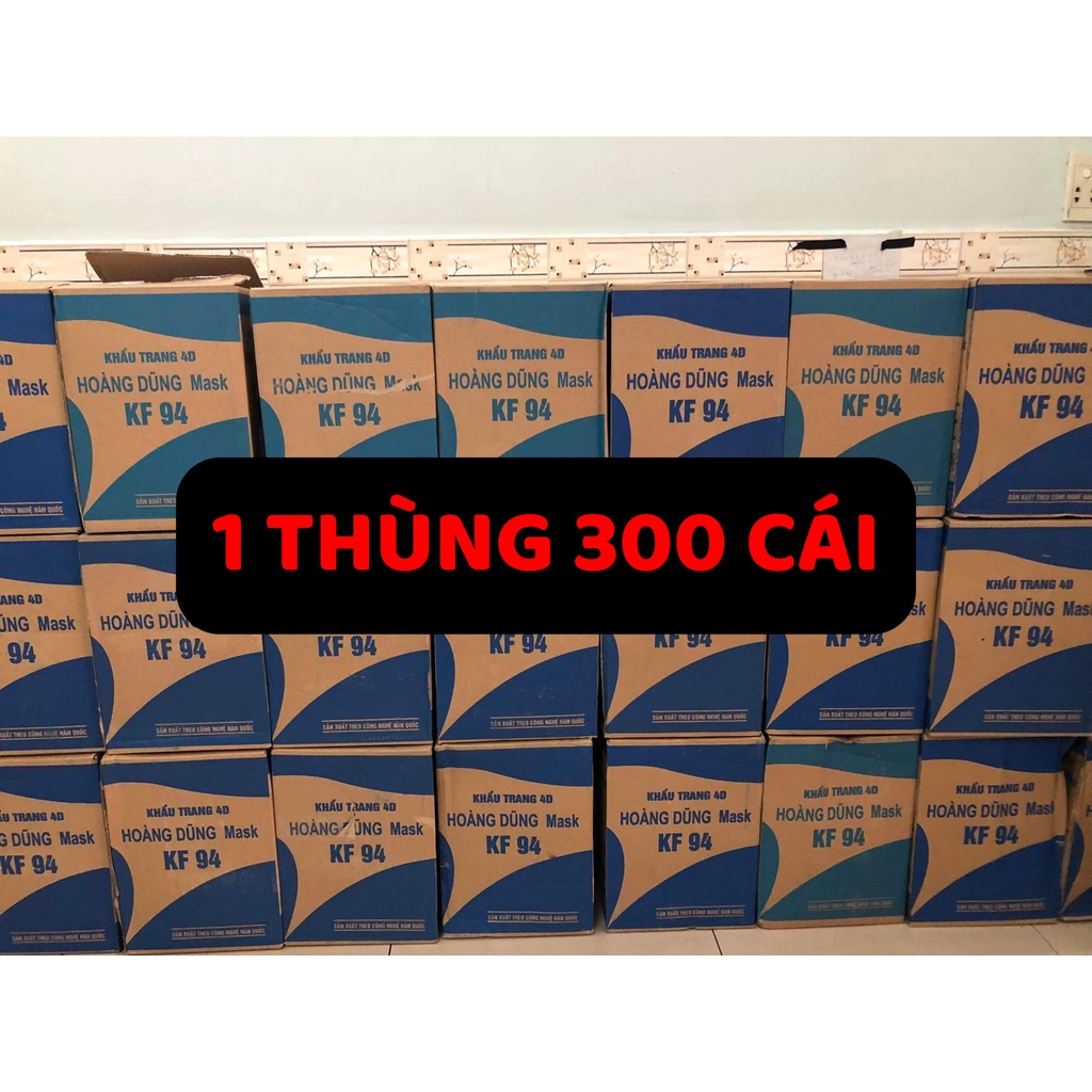Thùng 300 Cái khẩu trang kf94 Hoàng Dũng,đủ 4 lớp chuẩn y tế,thiết kế ôm sát mặt,chống nắng,tia uv,có phân loại em bé.
