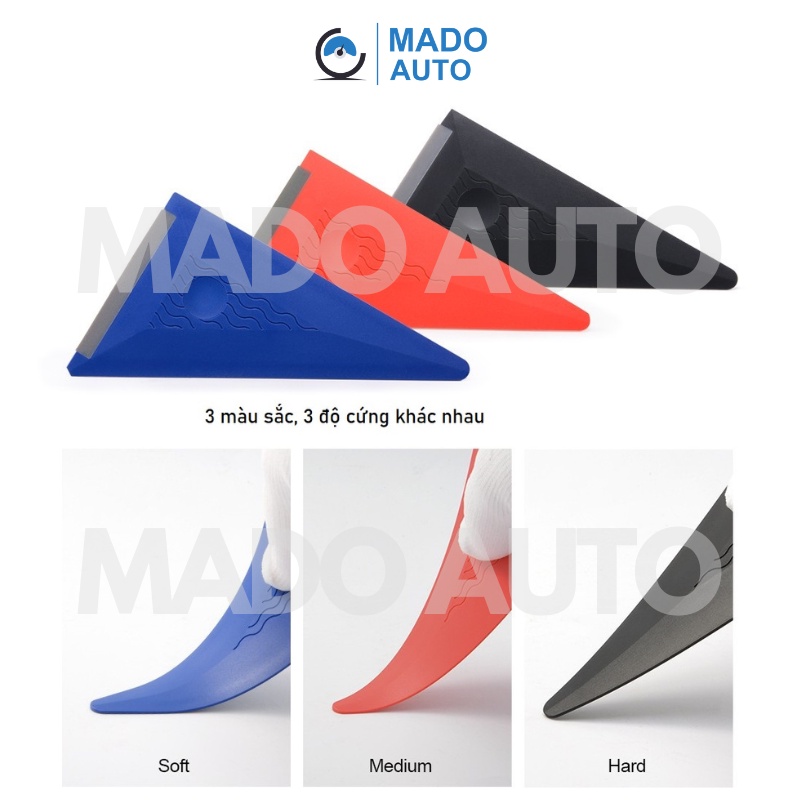 Gạt nhựa tam giác bọc cao su dán Decal ô tô MADO AUTO FS3