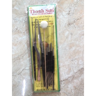 Bộ ráy tai Thanh Sơn 8 món xịn nẹp inox chắc chắn dùng làm ráy tai tiệm cắt tóc bộ móc tai chuyên nghiệp cán gổ