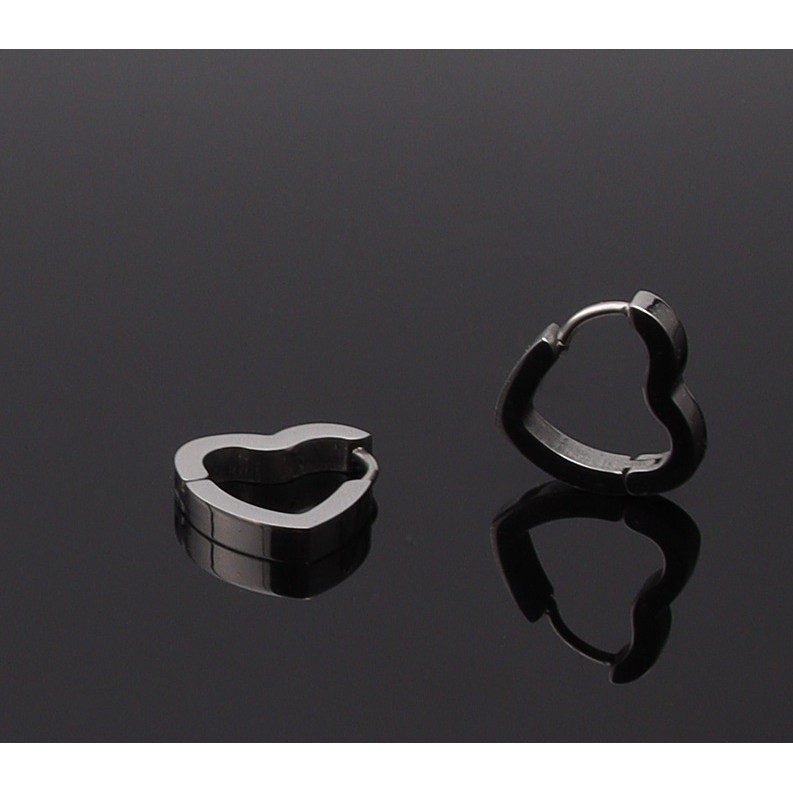 Khuyên titan Trái tim gập đúc Brk Heart cá tính
